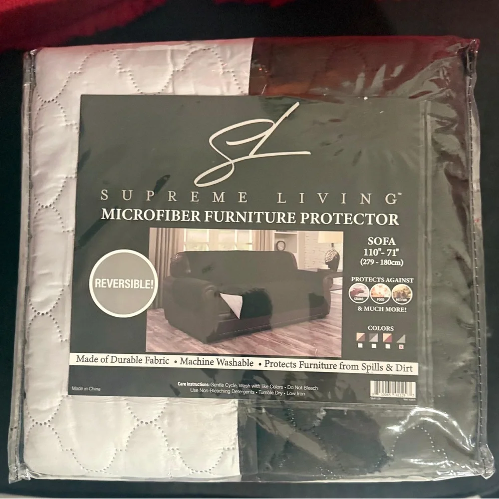 Reversible Gray microfiber Sofa Protector